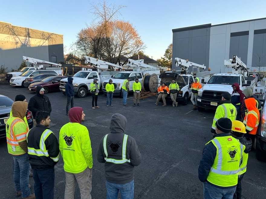 Morning safety briefing before the day begins