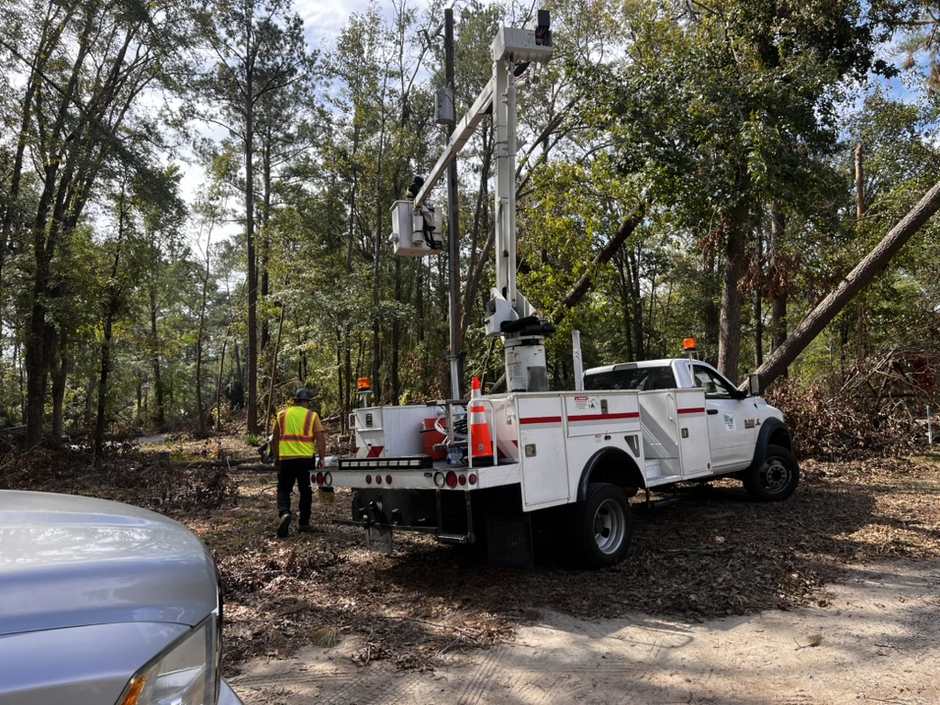 On site amid the debris, getting to work