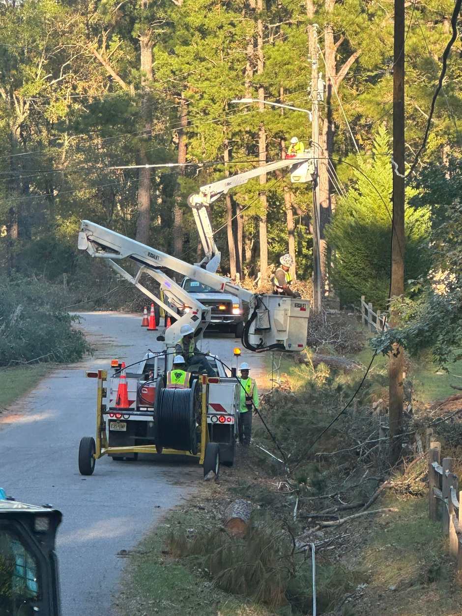 Pulling new cable to reconnect the community